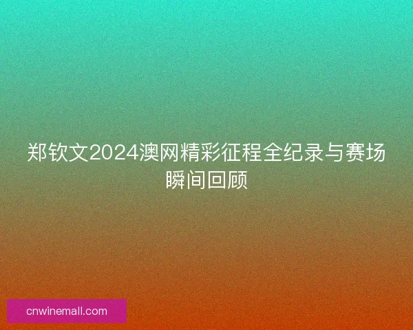 郑钦文2024澳网精彩征程全纪录与赛场瞬间回顾